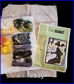 Bernat Decorator Stitchery Kit No So 8070 Toulouse-Lautrec's Divan Japonais VTG