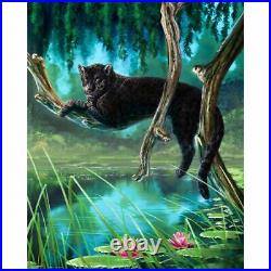 Black Panther Diamond Painting Animal In The Tree Design Portrait DIY Embroidery