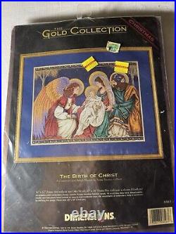 Brand New 1998 Dimensions Gold Counted Cross Stitch Kit 8563 Birth of Christ