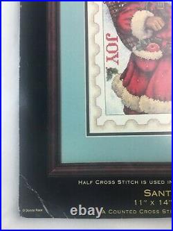 Brand New Dimensions Cross Stitch Kit Santa Stamp Red & Blue 2002 11x14 8688