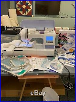 Brother PE-770 Embroidery Machine with Extra Hoops Gently Used PED+Starter kit