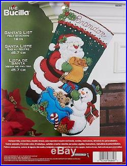 Bucilla 18-Inch Christmas Stocking Felt Applique Kit, Santa's List