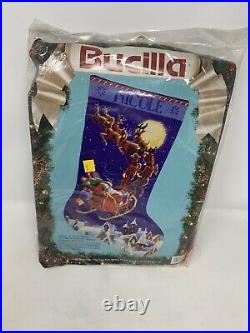 Bucilla 60708 TO ALL A GOOD NIGHT Needlepoint Christmas Stocking Kit Sealed