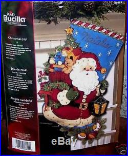 Bucilla Authentic Santa Christmas Joy Felt Christmas Stocking Kit OOP 86019
