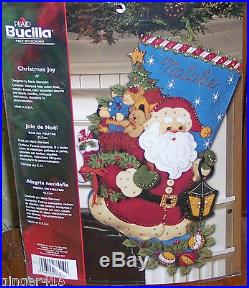 Bucilla Authentic Santa Christmas Joy Felt Christmas Stocking Kit OOP 86019