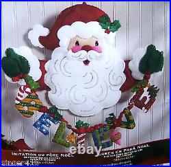 Bucilla BELIEVE IN SANTA Felt Christmas Wall Hanging Kit OOP Factory Direct RARE