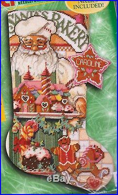 Bucilla Baker Santa Gingerbread Cookies Holiday Needlepoint Stocking Kit 60772 R