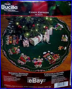 Bucilla CANDY EXPRESS TRAIN Felt Christmas Tree Skirt Kit Original 43