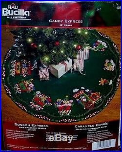 Bucilla CANDY EXPRESS TRAIN Felt Christmas Tree Skirt Kit Original FactoryDirect