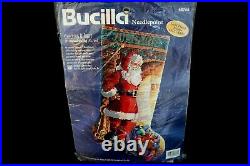 Bucilla Checking It Twice Christmas Stocking Needlepoint Kit 60766 Rossi Santa