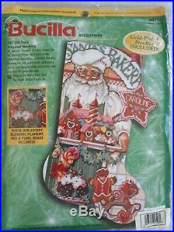 Bucilla Christmas Baker Santa Needlepoint Stocking Kit 60772 Nancy Rossi