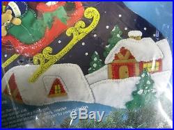 Bucilla Christmas Holiday STOCKING FELT Applique Kit, OVER THE ROOFTOPS, 28,83118