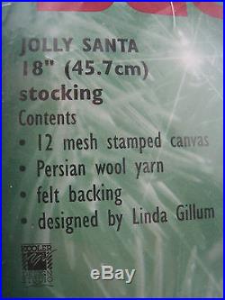 Bucilla Christmas Longstitch Needlepoint Stocking Kit, JOLLY SANTA, Gillum, 60780