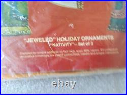 Bucilla Christmas Nativity Ornaments Kit 2112 MCM Jesus Joseph Mary 1970s