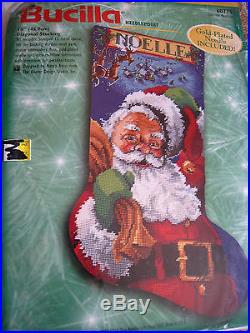 Bucilla Christmas Needlepoint Stocking Kit, OVER THE ROOFTOPS, 60775, Rossi, 18, NIP