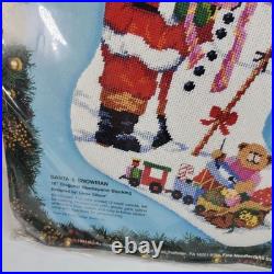 Bucilla Christmas Needlepoint Stocking Kit SANTA SNOWMAN 60713 Gillum 18 New