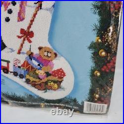Bucilla Christmas Needlepoint Stocking Kit SANTA SNOWMAN 60713 Gillum 18 New
