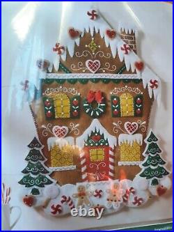 Bucilla Christmas Nordic Gingerbread House Advent Calendar Felt Kit OOP 86585