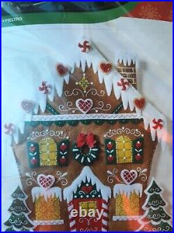 Bucilla Christmas Nordic Gingerbread House Advent Calendar Felt Kit OOP 86585