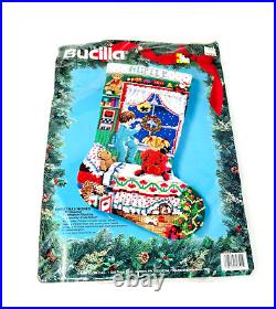 Bucilla Christmas Wishes Stocking Needlepoint Kit 1994 #60721 Sealed