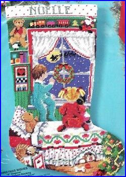 Bucilla Christmas Wishes Waiting for Santa Kids Needlepoint Stocking Kit 60721