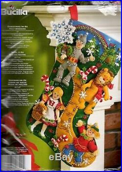 Bucilla Christmas in Oz Scarecrow Lion Wizard Holiday Felt Stocking Kit 86200