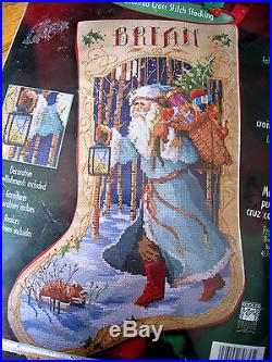 Bucilla Counted Cross Holiday Stocking KIT, FATHER CHRISTMAS, Rossi, 84636, Size 18