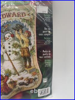Bucilla Counted Cross Holiday Stocking KIT, NOSTALGIA, Snowman, Orton, 84635, Size 18