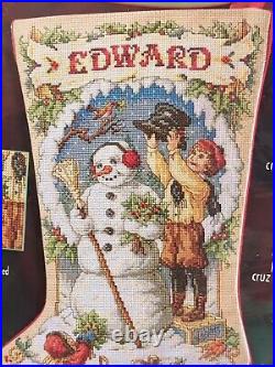 Bucilla Counted Cross Stitch Christmas Stocking NOSTALGIA Snowman Orton 84635