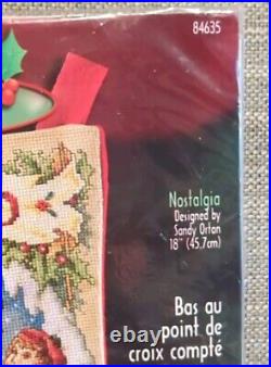 Bucilla Counted Cross Stitch Christmas Stocking NOSTALGIA Snowman Orton 84635