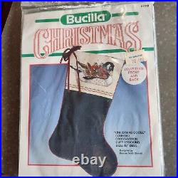 Bucilla Counted Cross Stitch Stocking Kit 82510 Christmas Goose Velveteen Sealed