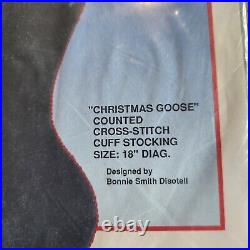Bucilla Counted Cross Stitch Stocking Kit 82510 Christmas Goose Velveteen Sealed