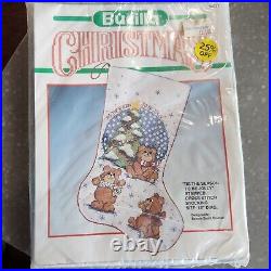 Bucilla Counted Cross Stitch Stocking Kit 82527 Tis the Season to be Jolly Bears