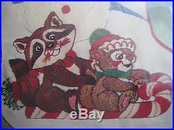 Bucilla Crewel Stitchery Embroidery Stocking KIT, CHRISTMAS CRITTERS, #82341,18