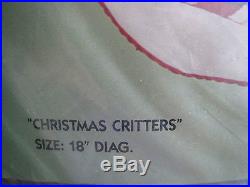 Bucilla Crewel Stitchery Embroidery Stocking KIT, CHRISTMAS CRITTERS, #82341,18