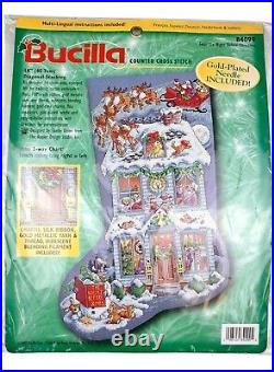 Bucilla Cross Stitch Kit 84099 Stocking Twas The Night Before Christmas Open New