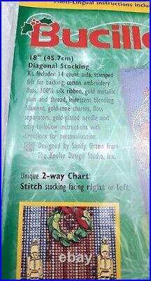 Bucilla Cross Stitch Kit 84099 Stocking Twas The Night Before Christmas Open New