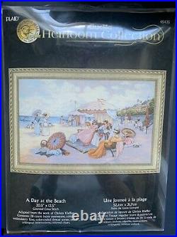 Bucilla Cross Stitch Kit A Day At The Beach 45435 Sealed Very Rare OOP
