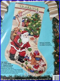 Bucilla Cross Stitch Santa Dog Toys Stocking The Best Of Christmas Kit 82915