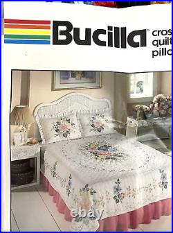 Bucilla Cross stitch Quilt Kit Cameo Rose King / Queen some DMS Skeins included