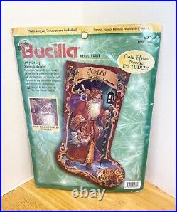 Bucilla FAther Christmas Diagonal Stocking Needlepoint Kit (60769) 18 New