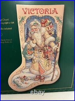 Bucilla Father Winter Cross Stitch Christmas Stocking Kit Victorian Santa 90s