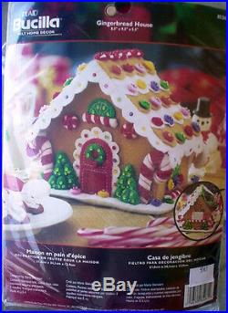 Bucilla Felt Applique Holiday Christmas Kit, GINGERBREAD HOUSE, Candy, 85261