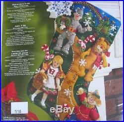 Bucilla Felt Applique Holiday Stocking Kit, CHRISTMAS IN OZ Wizard of Oz 86200