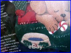 Bucilla Felt Applique Holiday Stocking Kit, PUPPY'S CHRISTMAS, Dog, 84853,18, NIP