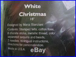 Bucilla Felt Applique Stocking Kit, WHITE CHRISTMAS, Elegant, Original, 85318,18