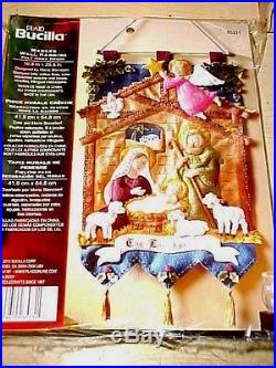 Bucilla Felt Christmas Kit Nativity Manger Wall Hanging Baby Jesus NEW #85331