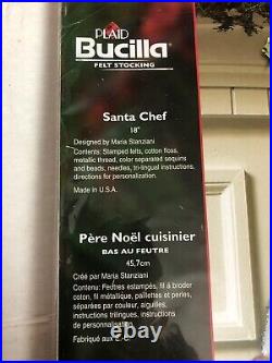 Bucilla Felt Christmas Stocking Kit Santa Chef #85435 OOP New Rare