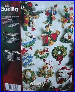 Bucilla Felt Jeweled Christmas Ornaments Kit Partridge In A Pear Tree 12 Days