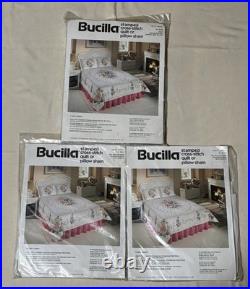 Bucilla Floral Cameo Cross Stitch Embroidery Kits Quilt & Pillow Shams Unopened